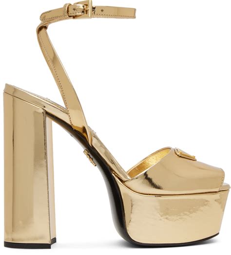 prada gold heel|prada high heels platform.